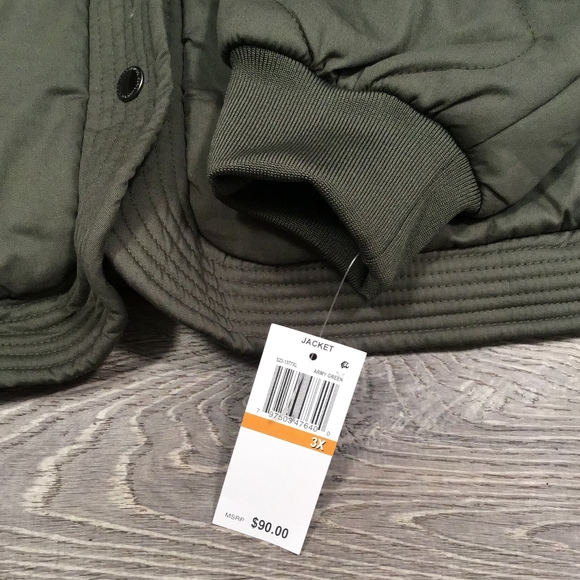 Jou Jou Macy's Plus Size Olive Green Quilted Jacket - Picture 8 of 15